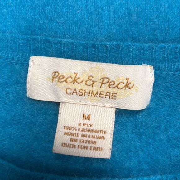 Peck & Peck aqua cashmere sweater. Size Sm - Picture 4 of 4